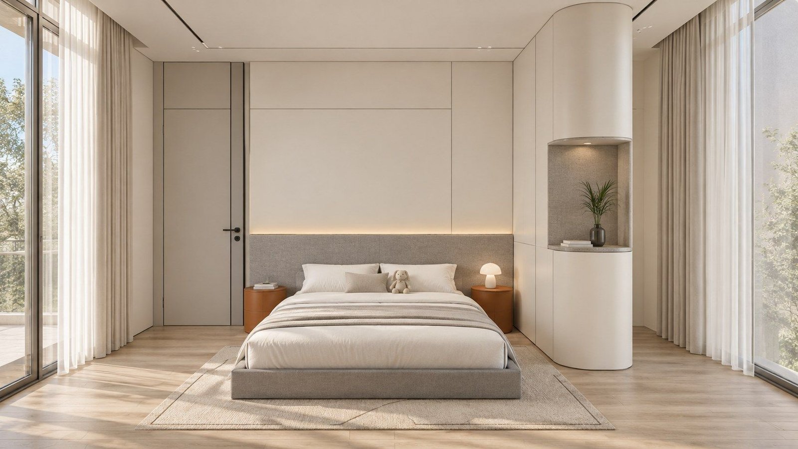 Kids' bedroom, facing the bed